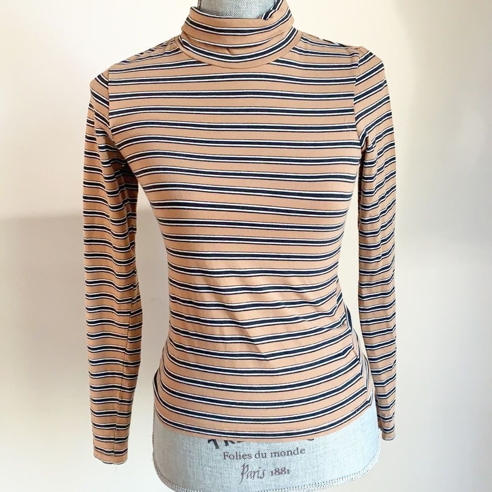 Urban Outfitters slim fitting Y2k 90s inspired striped turtle neck